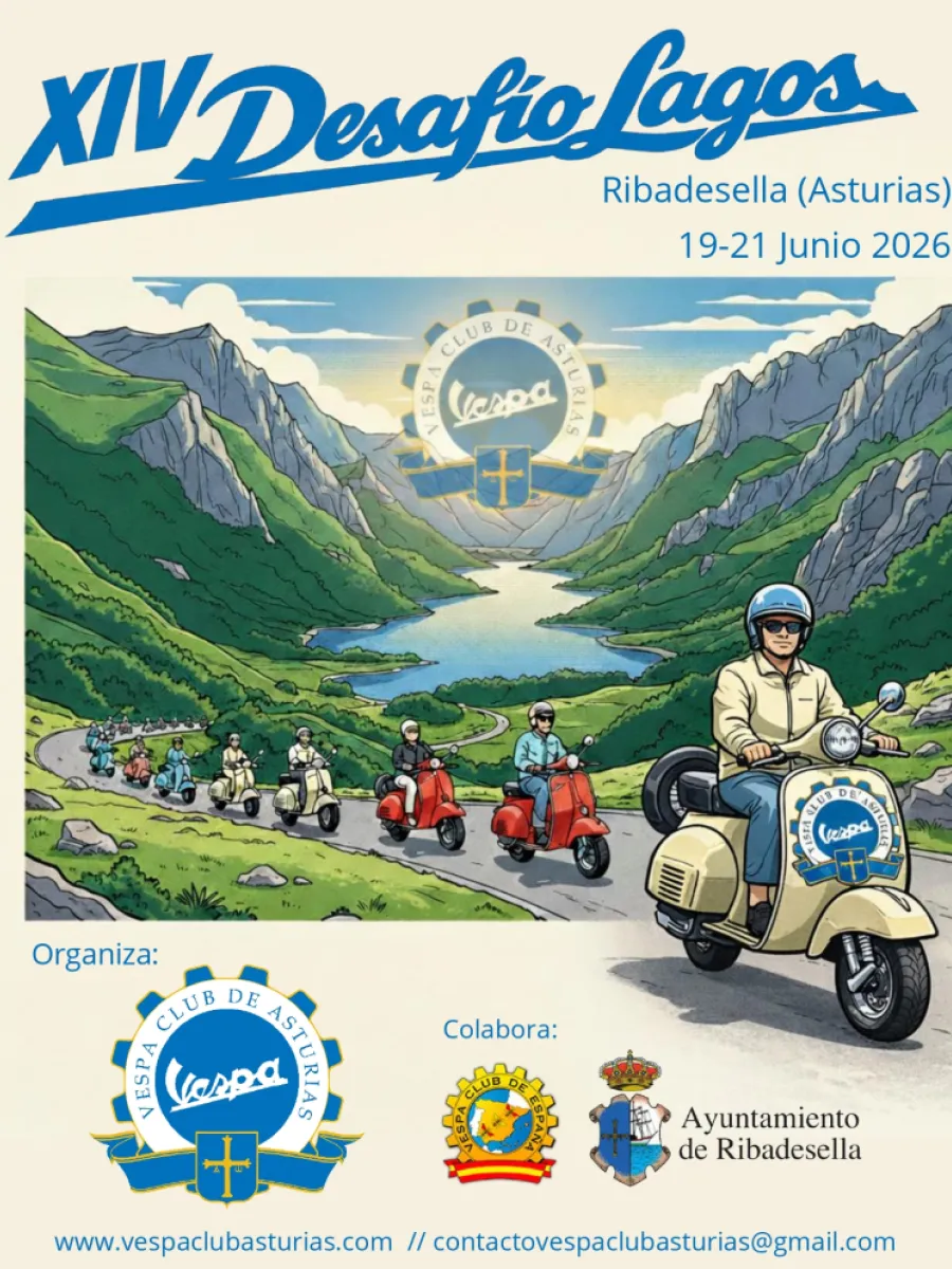 Cartel del XIV Desafío Lagos de Covadonga (Vespa Club Asturias)