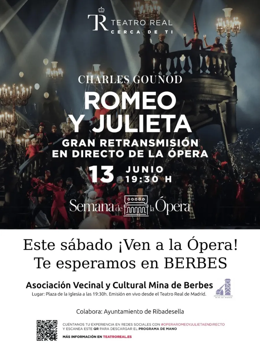Cartel retransmisión ópera en Berbes