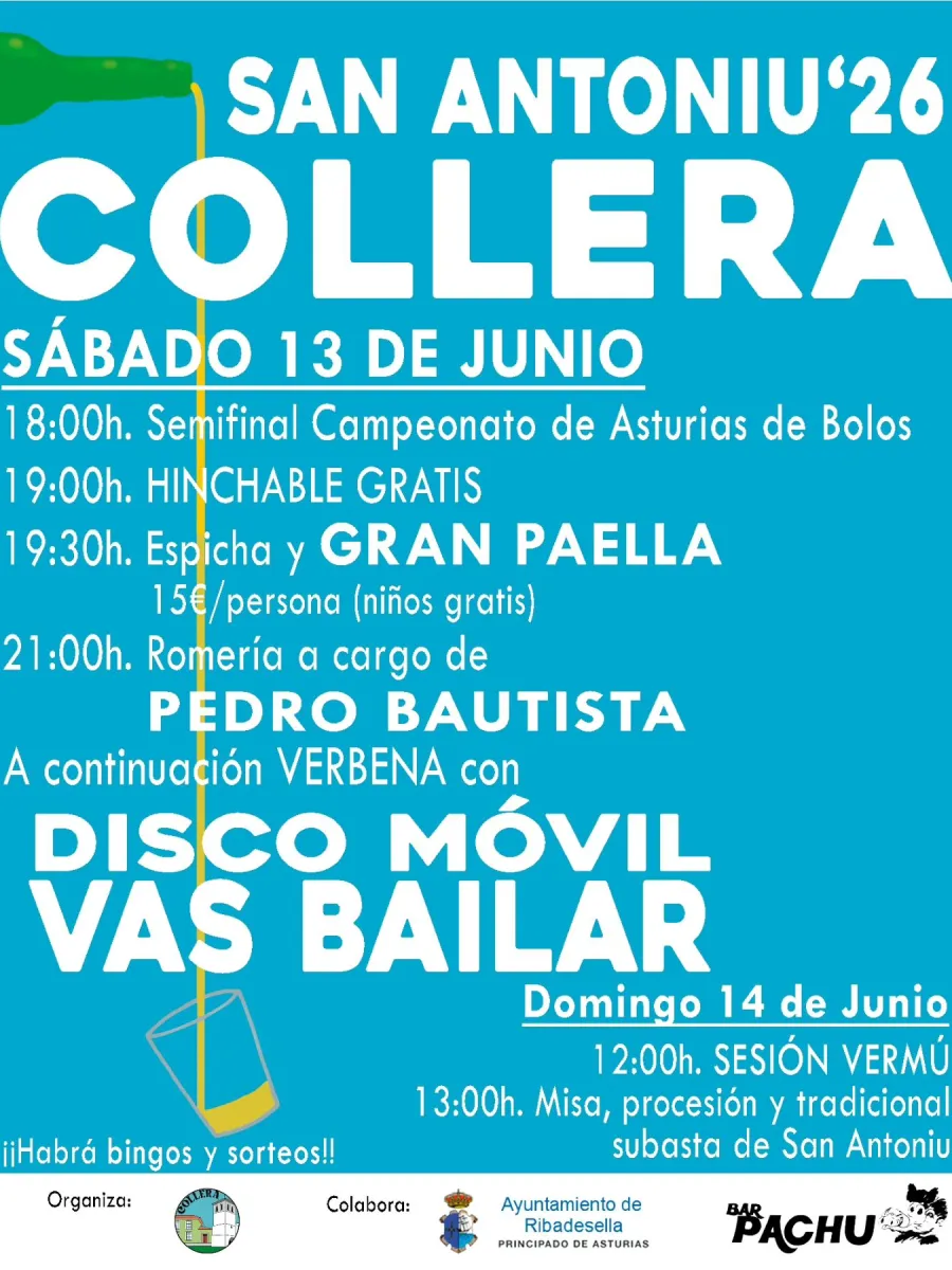Cartel de San Antoniu 2026 en Collera