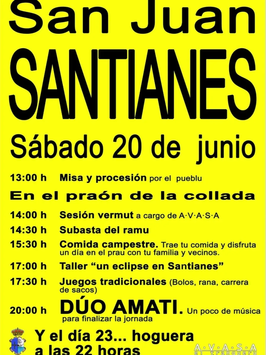 Cartel de San Juan en Santianes