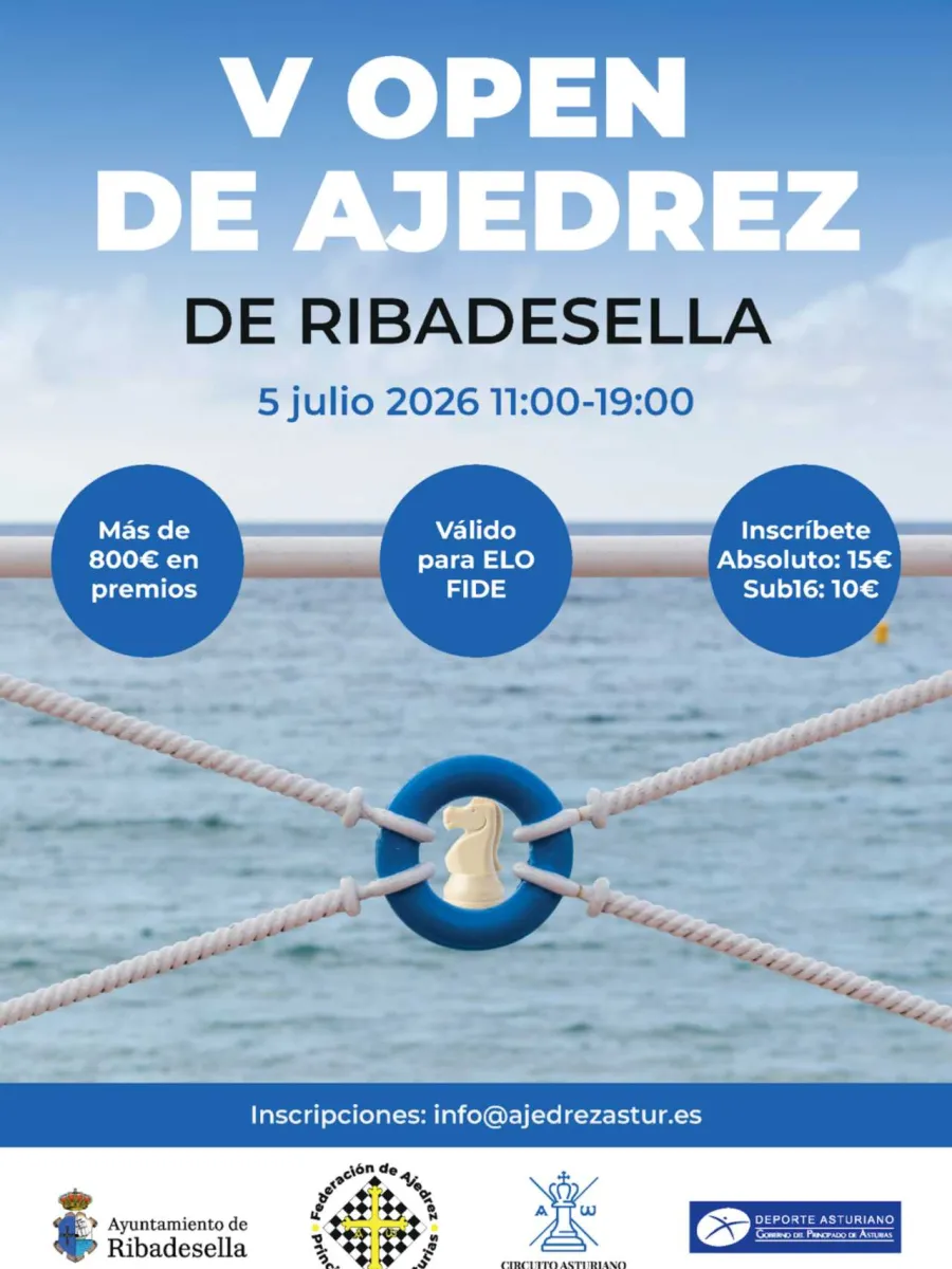 Cartel del V Open de Ajedrez en la calle