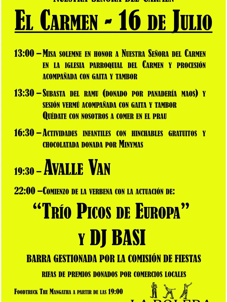 Cartel de las fiestas del Carmen