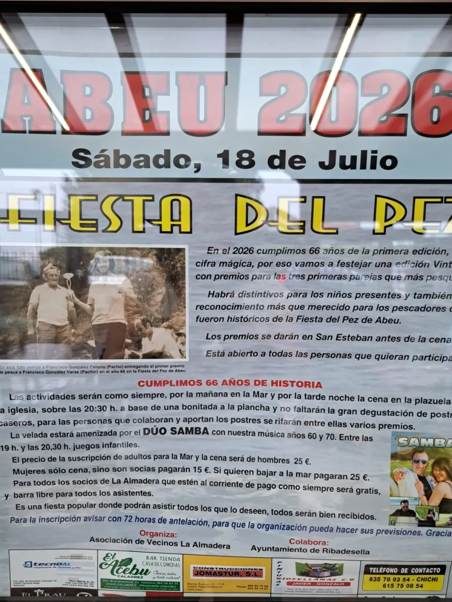 Cartel de la Fiesta del Pez en Abéu