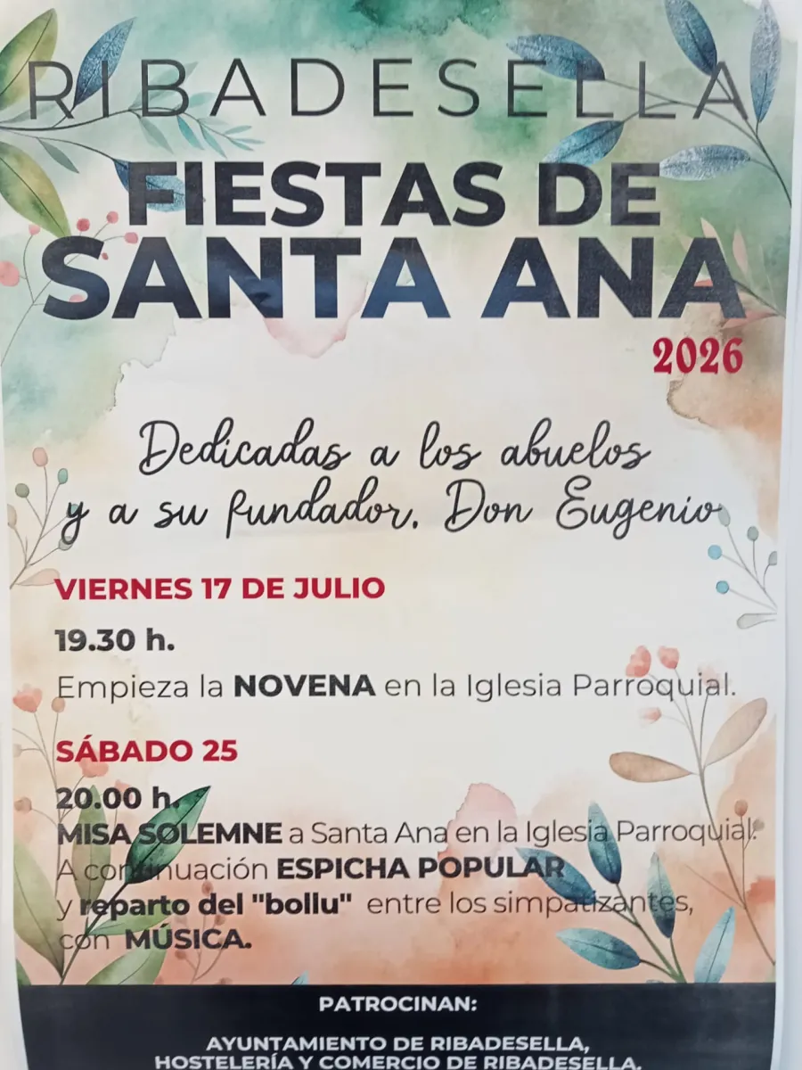 Cartel de la fiesta de Santa Ana en Ribadesella
