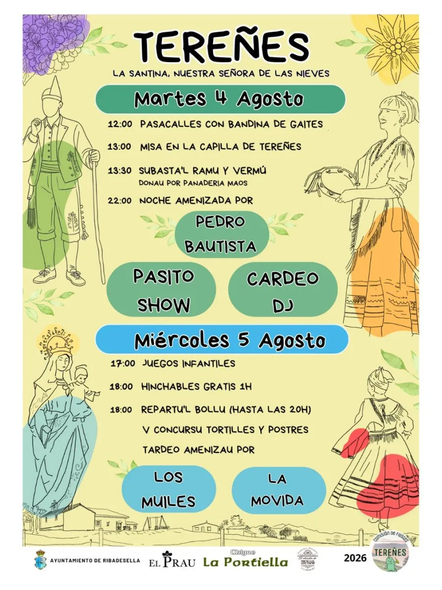 Cartel de la fiesta de La Santina en Tereñes