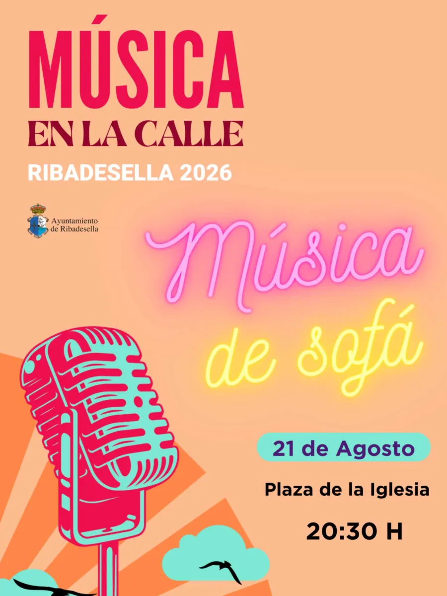 Cartel de la actuación de "Música de Sofá" en el programa de Música en la calle
