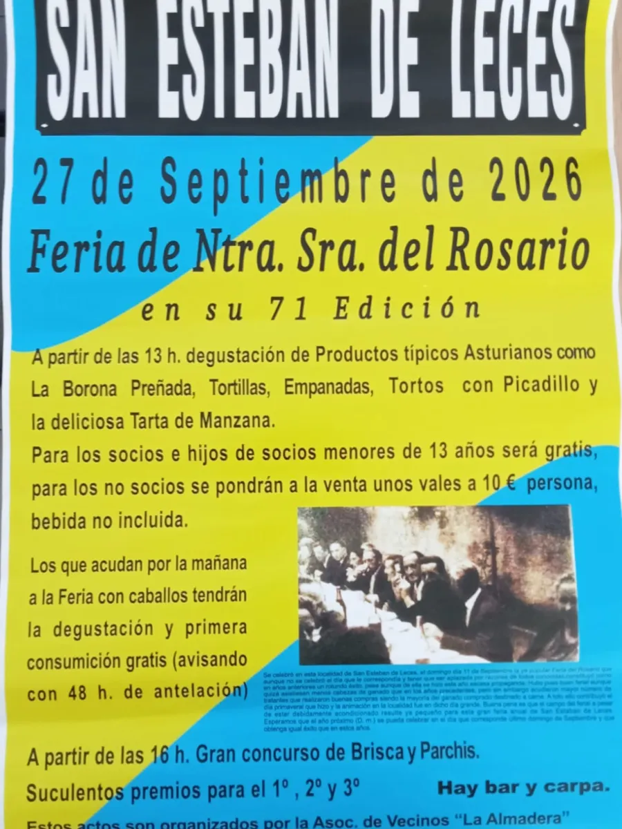 Cartel de la Feria de Nuestra Señora del Rosario 2026 en Leces